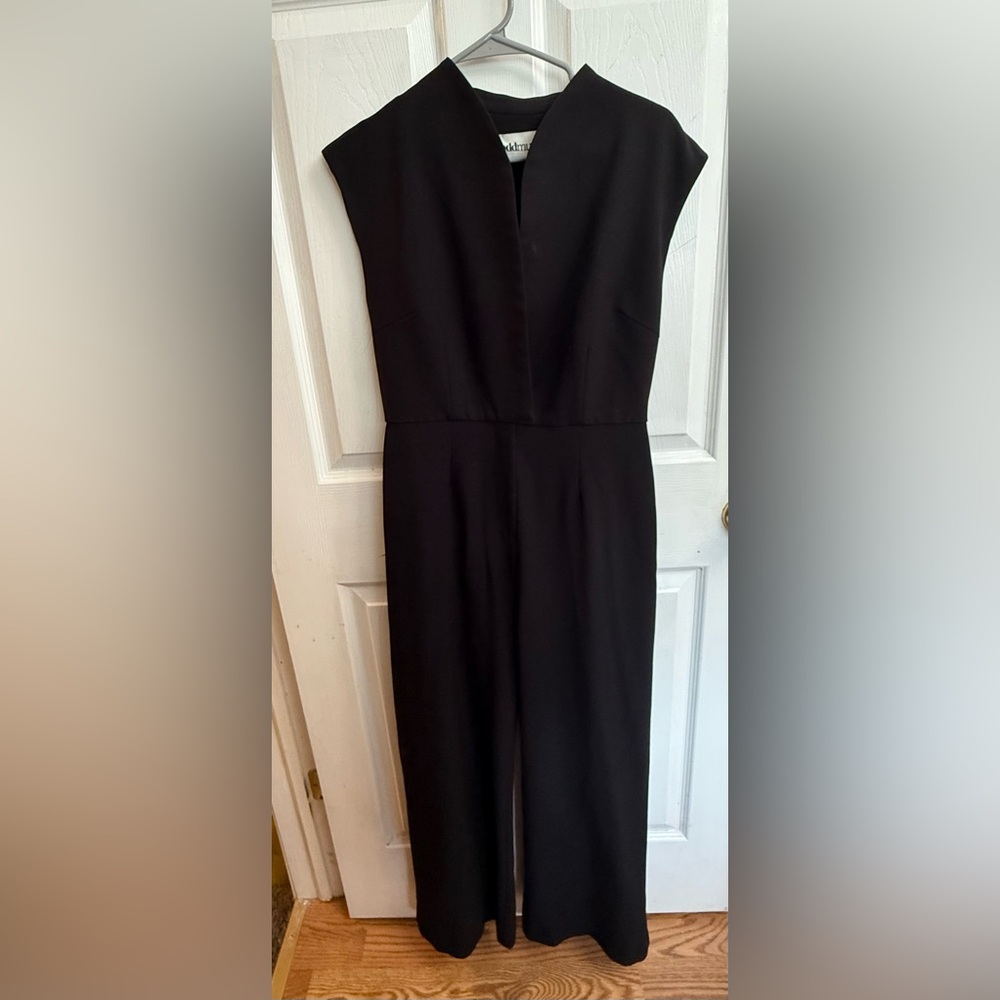 Sleeveless Black Jumpsuit with Waist Tie - Picture 2 of 16